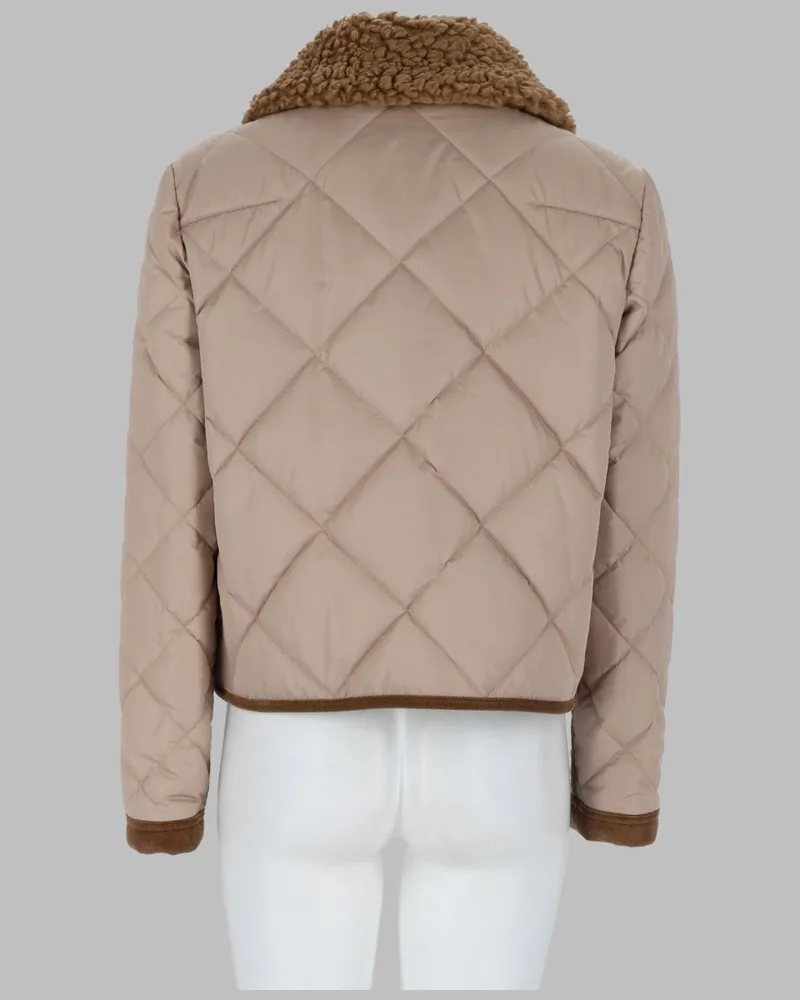 Fay Quilted Technical Fabric Jacket — Beige Beige