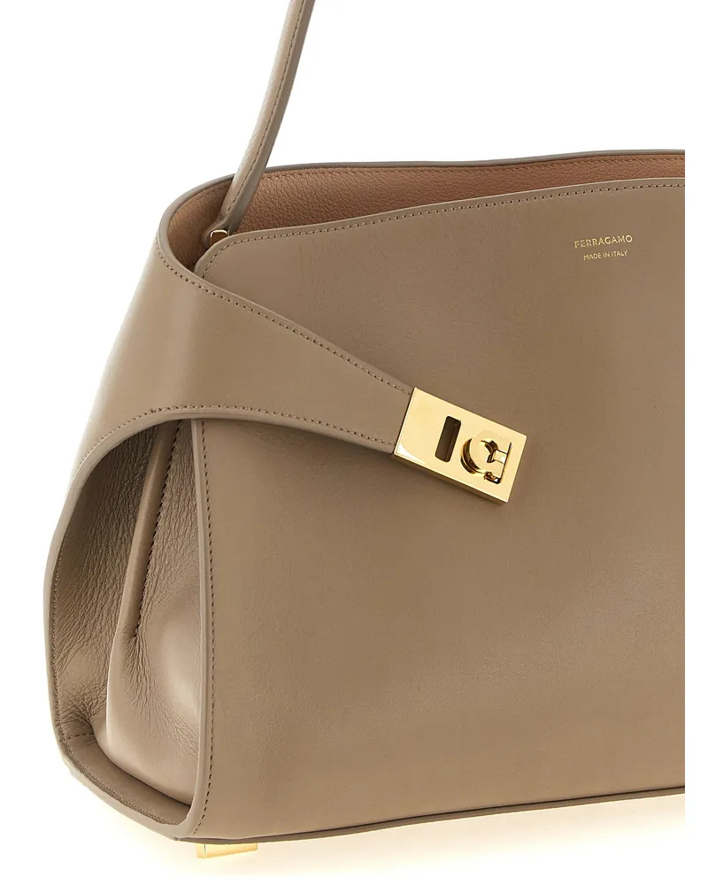 Ferragamo Hug Shoulder Bag — Taupe Taupe