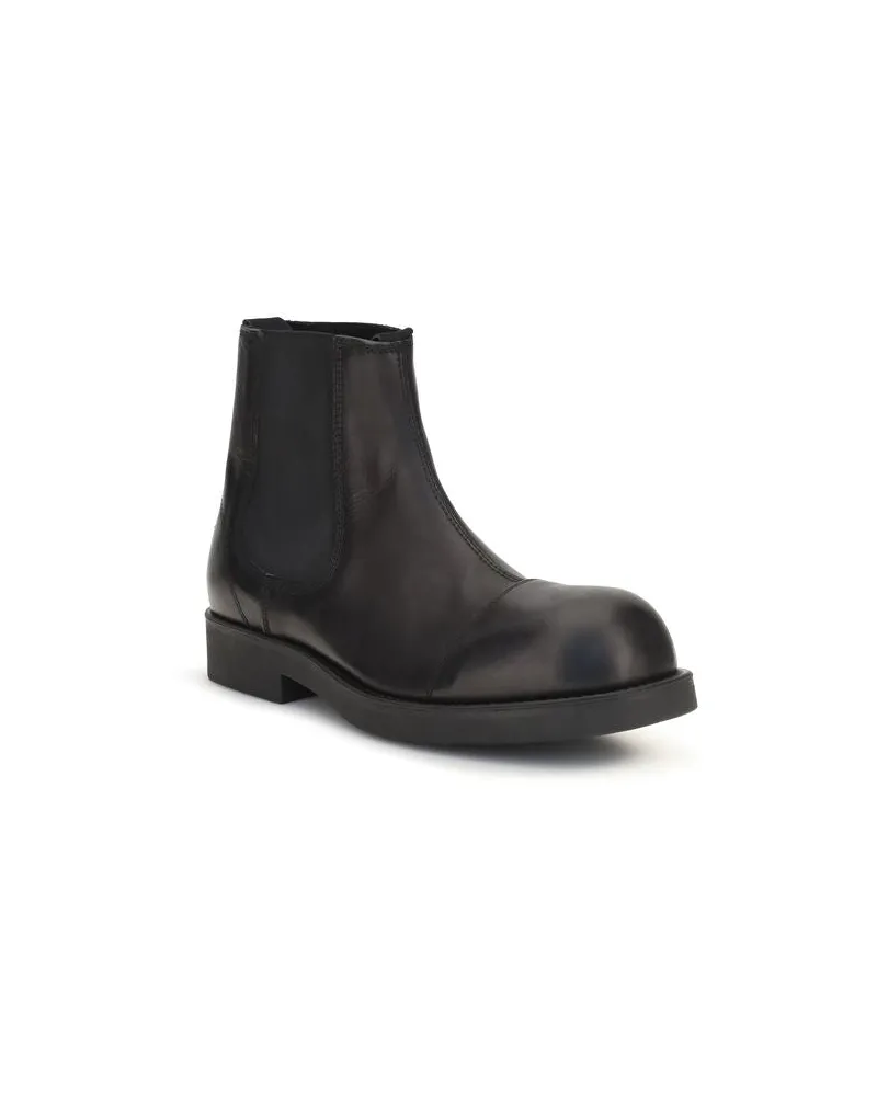 Maison Margiela Men's Black Calf Leather Bos Taurus Chelsea Boots Black