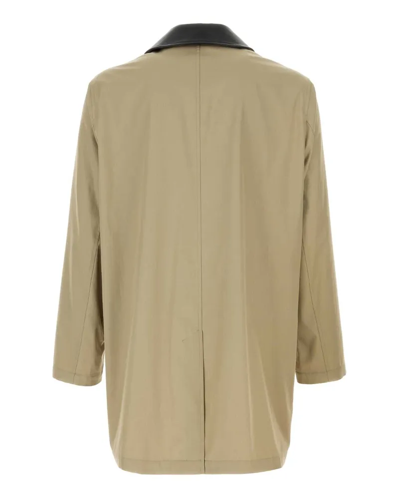 Burberry Men's Cappuccino Cotton Meadowbank Overcoat Saltmarshbeige Exterior: Trench Coat Beige