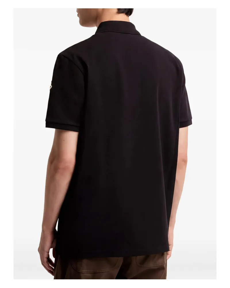 Moncler Cotton Piqué Polo Shirt — Black Black