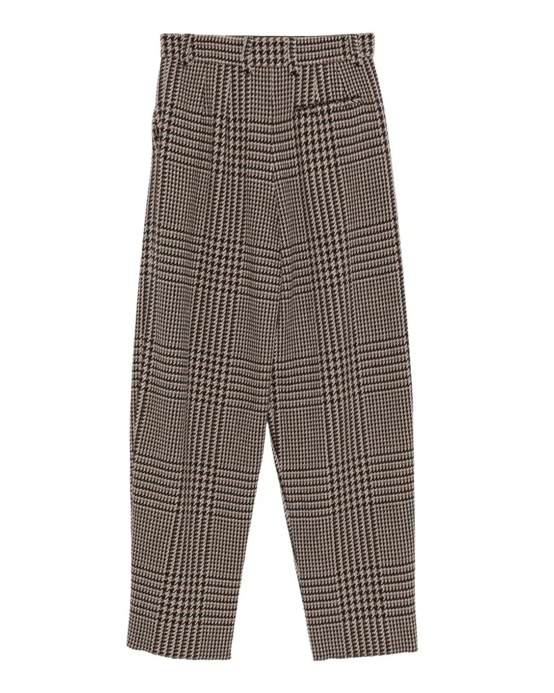 Emporio Armani Prince of Wales Check Trousers — Black Black