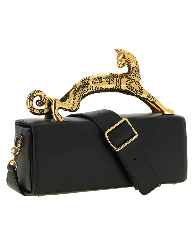 Lanvin Calfskin Leather Top Handle Bag — Black Black