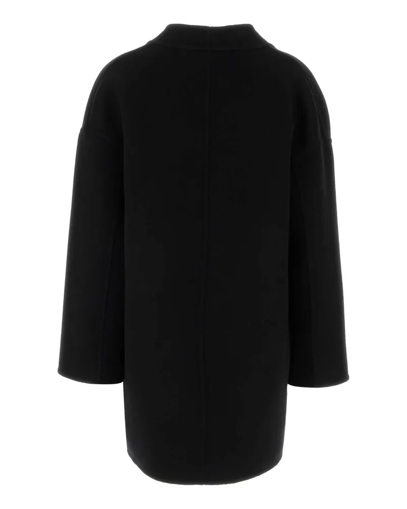Gucci Women's Black Wool Blend Reversible Coat Nerococoanero Mix Cappotti Black
