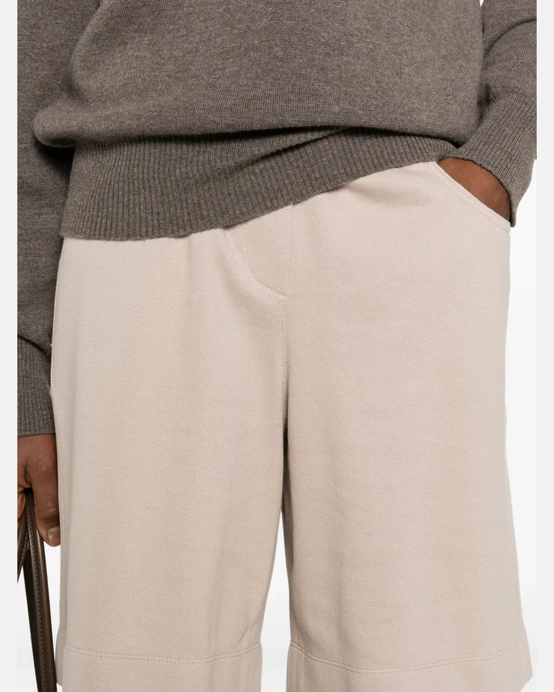 Brunello Cucinelli Women's Elasticated Shorts Ss26 W Cream
