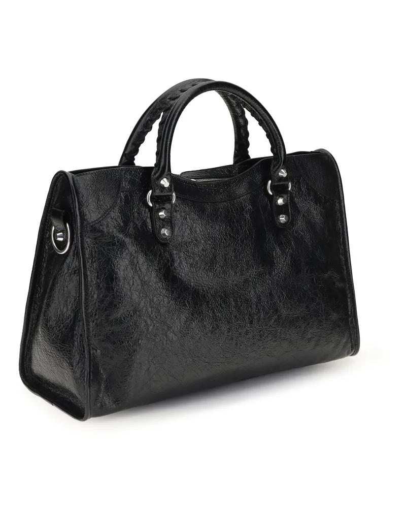 Balenciaga Women's Handbag Le City Black Lambskin Shoulder Bags Black