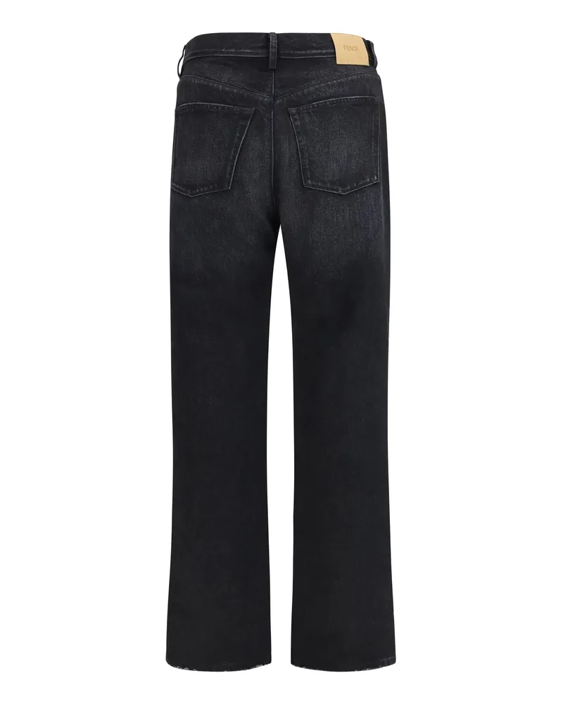 Fendi Men's Long Jeans Nero Cotton Black