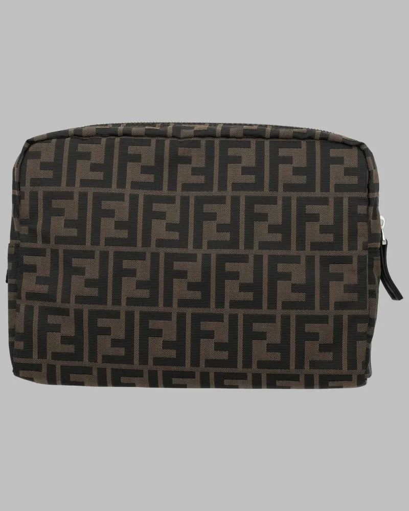 Fendi Superlight FF Fabric Clutch — Brown Brown