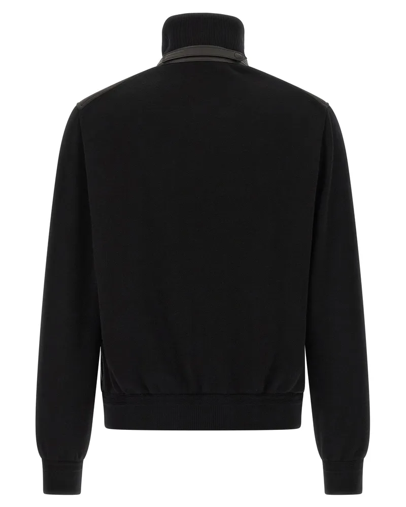 Tom Ford Merino Wool with Padded Nylon Vest Bomber Jacket — Black Black