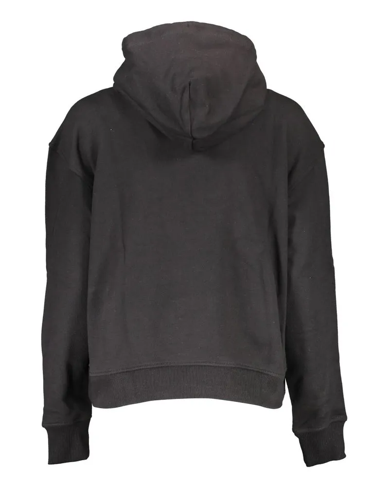 Calvin Klein Logo-Embroidered Cotton Hoodie — Black Black