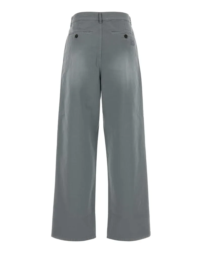 Miu Miu Women's Grey Twill Pant Acciaio Exterior: Cotton Maglieria Sweater Gray