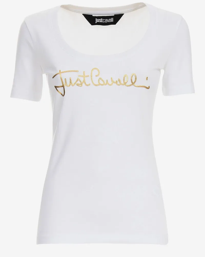 Just Cavalli Women's T-Shirt Stretch Cotton White T-Shirts & Jerseys White