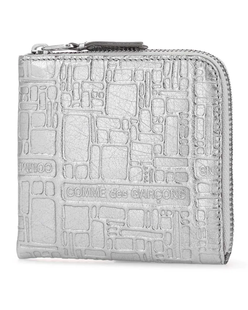 Comme des Garçons Men's Silver Leather Card Holder Portafogli Wallet Silver