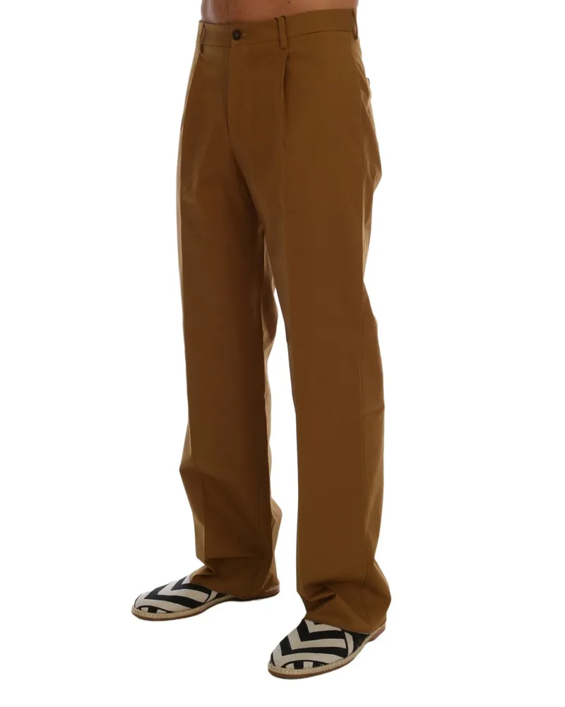 Dolce & Gabbana Men's Brown Stretch Cotton Pants Brown