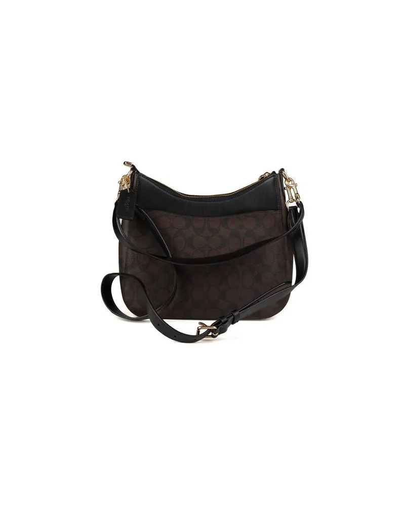 Coach Women's Crossbody Bag Taupe-Taupe Leather Crossbody-bags Brown