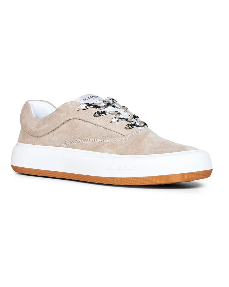 Givenchy Men's Sneakers New City Beige Suede Lamb Fur Trainers Beige