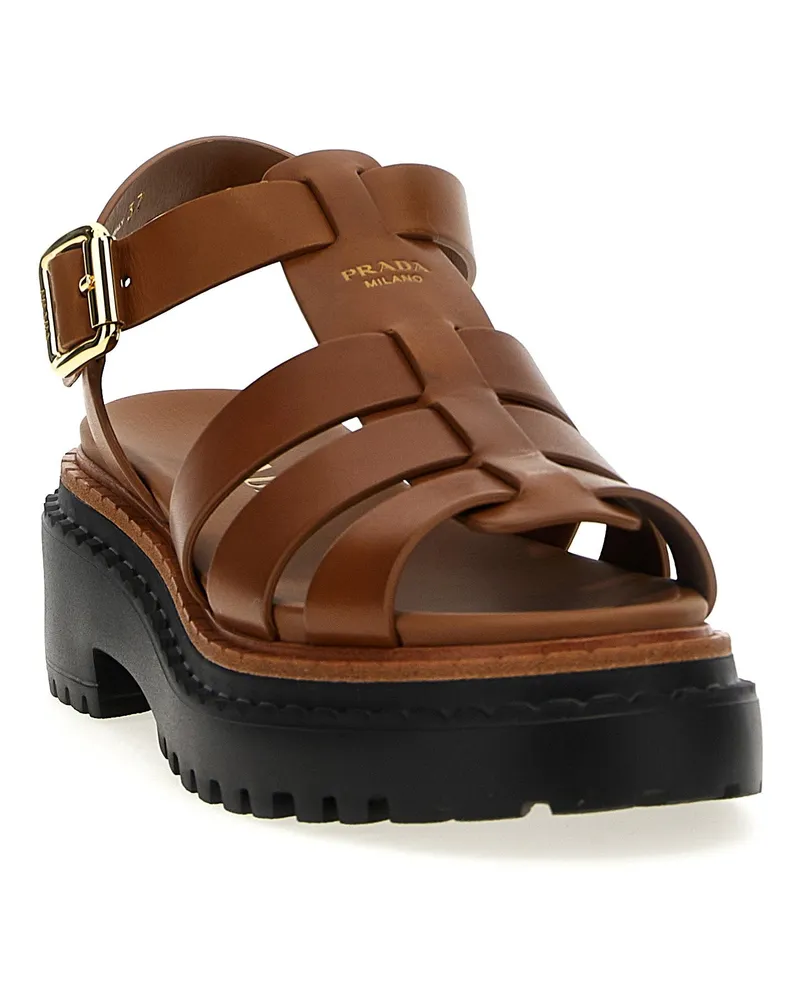 Prada Monolith Sandal — Brown Brown