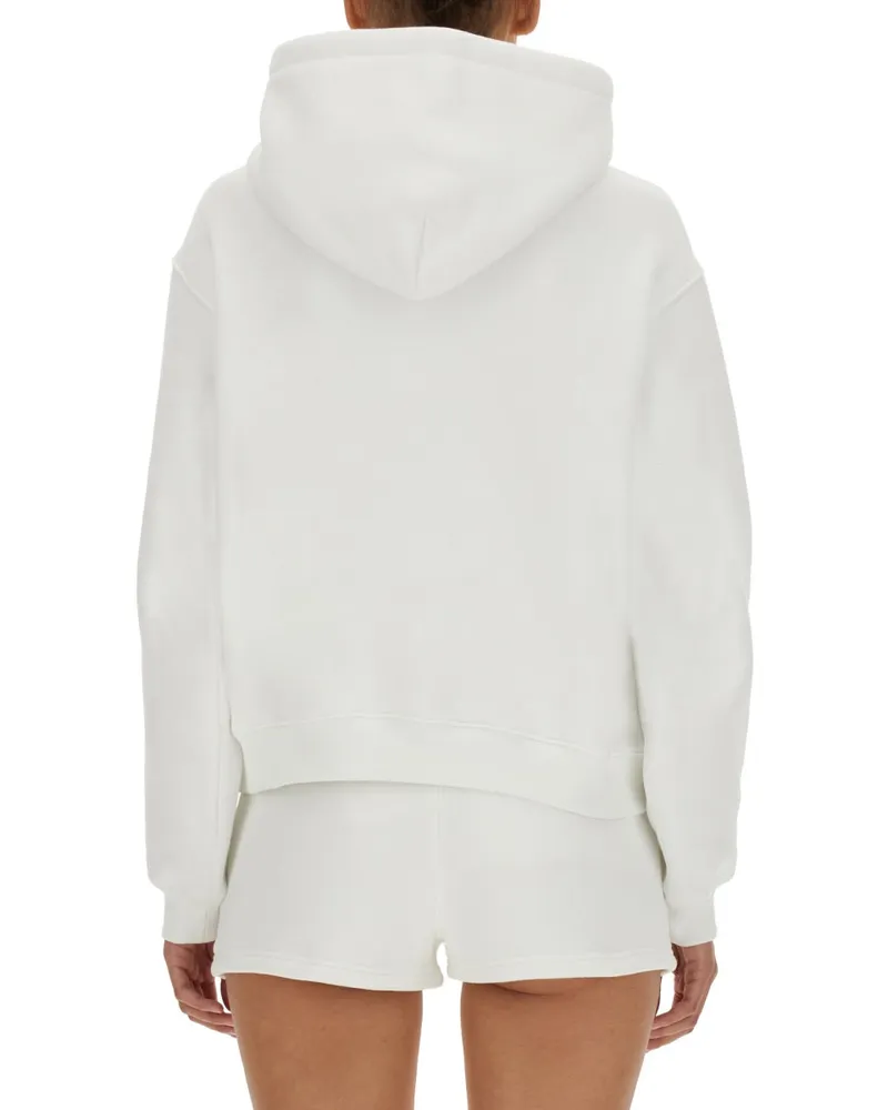 Alexander Wang Cotton-Blend Oversized Sweatshirt — White 