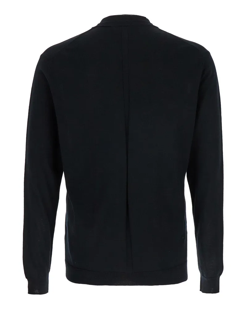 Low Brand Men's Black Crew Neck Pullover Virgin Wool Tops Top Black