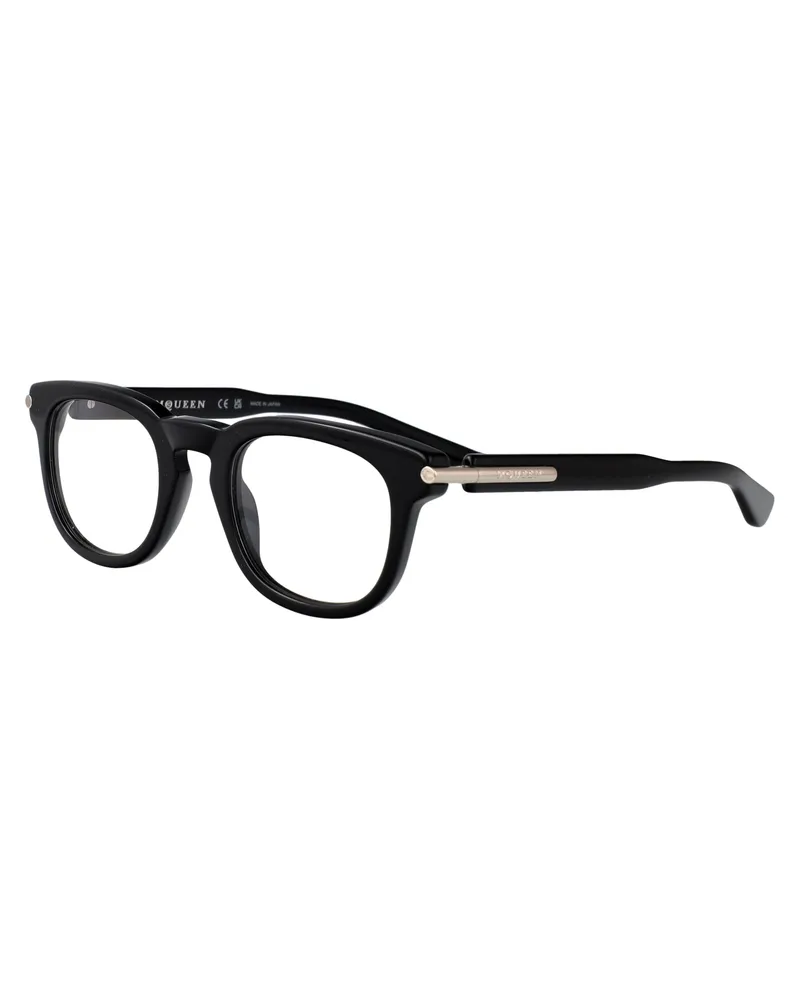 Alexander McQueen AM0498O Layered Acetate Sunglasses — Black Black