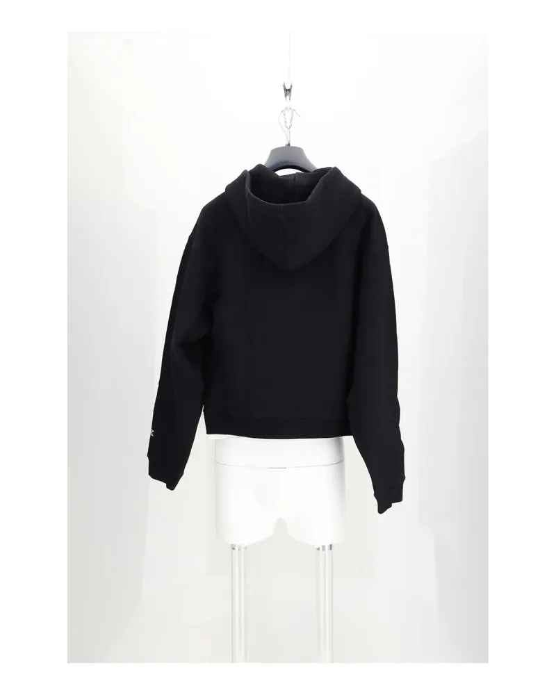 Celine Logo Zipped Hoodie Sweatshirt — Black Black