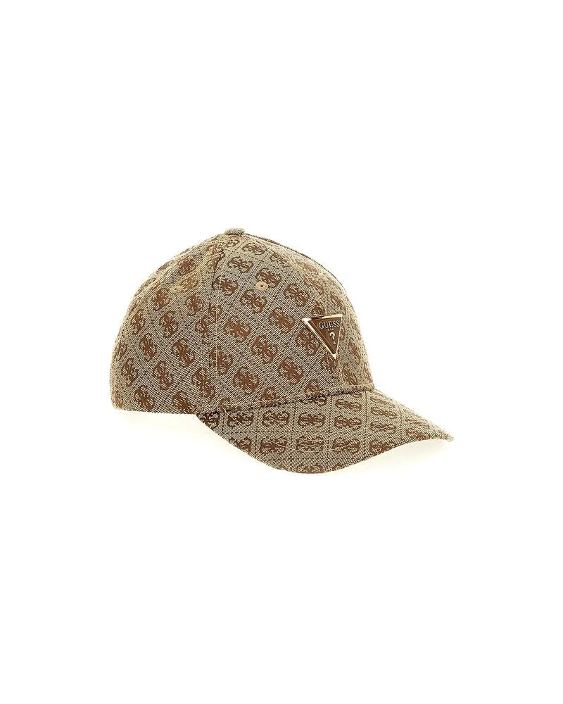 Guess Women's Cap Latte Logo Polyester Accessories - Caps Beige