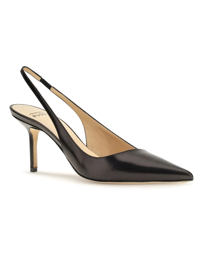 Francesco Russo Women's Asymmetric Slingback Décolleté Black Pumps High Heel Shoes Black