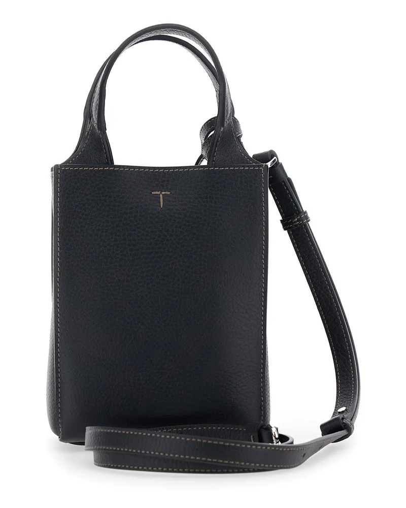 TOD'S Women's Handbag Apa Microfiber Black Calf Handbags Hand Bags Black