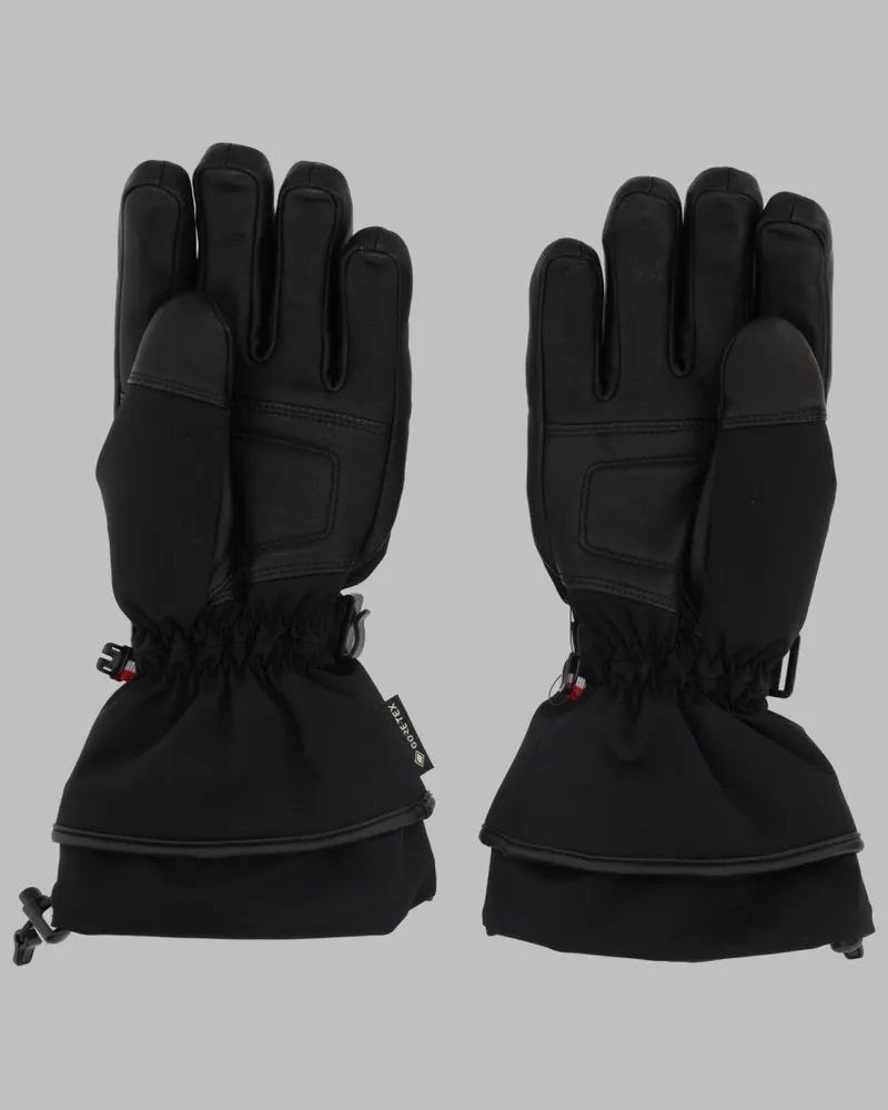 Moncler Padded Leather Gloves — Black Black
