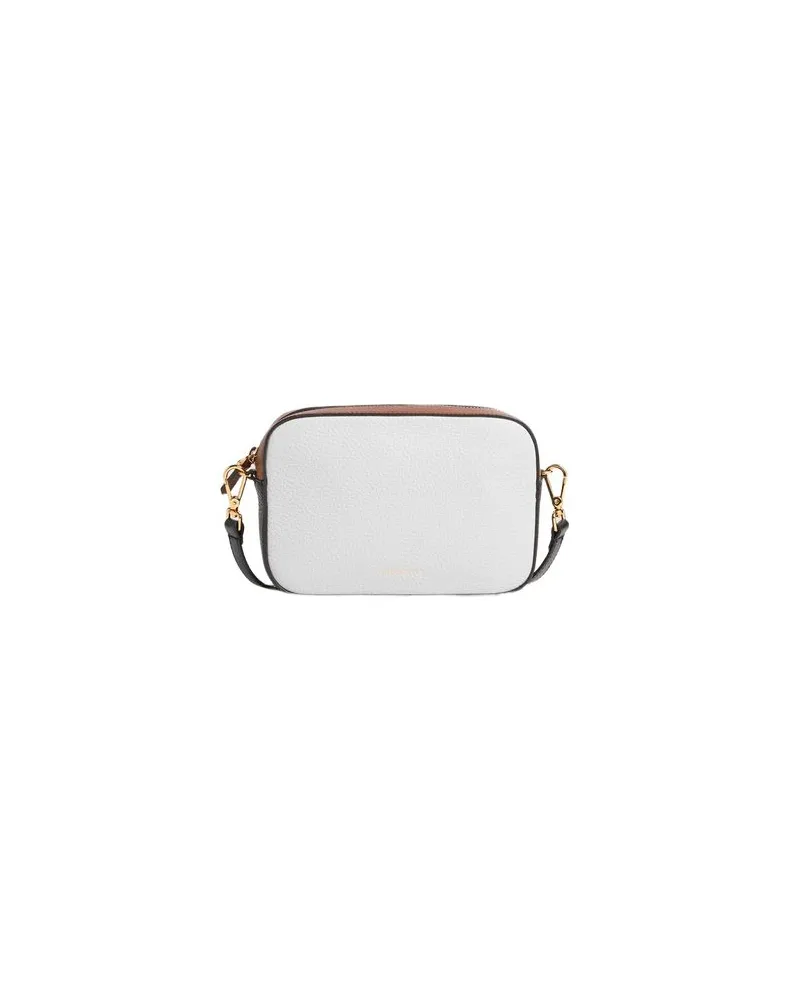 Coccinelle Tebe Tricolor Leather Crossbody Bag — White White