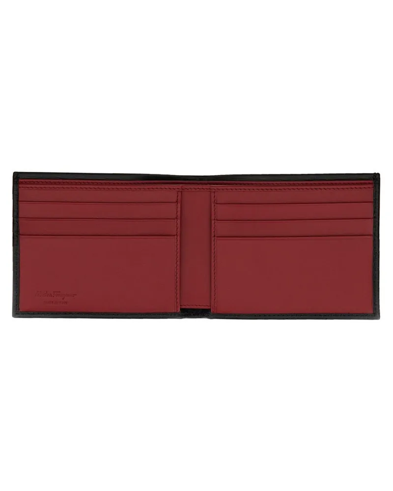 Ferragamo Leather Bifold Bifold Wallet — Black Black
