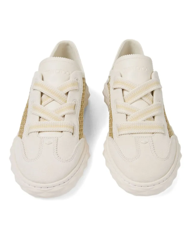 Jimmy Choo Diamond Mesh Leather Sneaker — Beige Beige