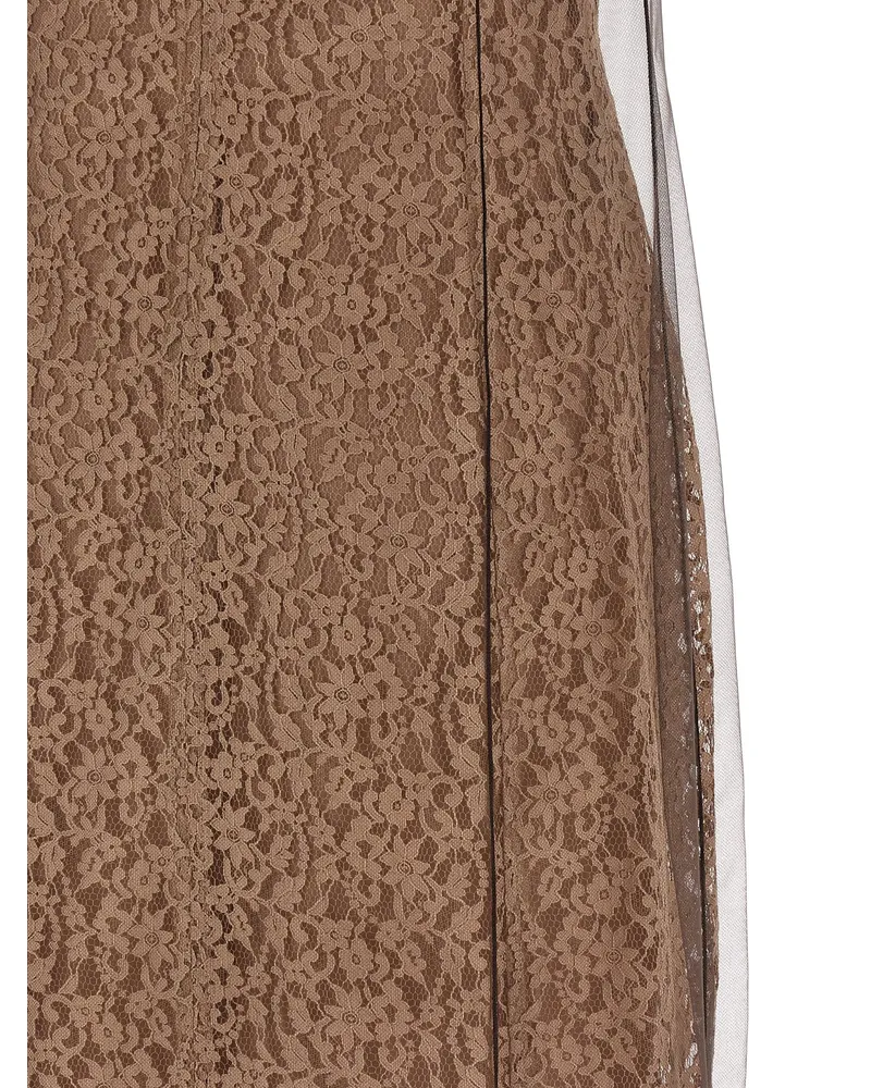 Fendi Floral Lace Dress — Taupe Taupe