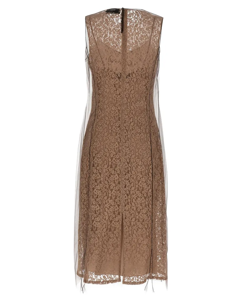 Fendi Floral Lace Dress — Taupe Taupe