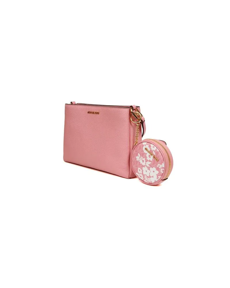 Michael Kors Women's Crossbody Bag Carnation Leather Polyvinyl Chloride Crossbody-bags Pink