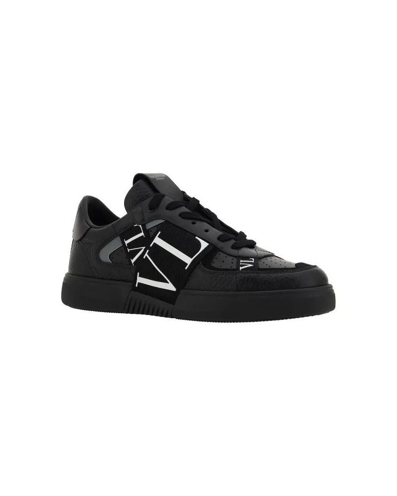 Valentino Garavani Men's Black Leather Vl7n Sneakers Black