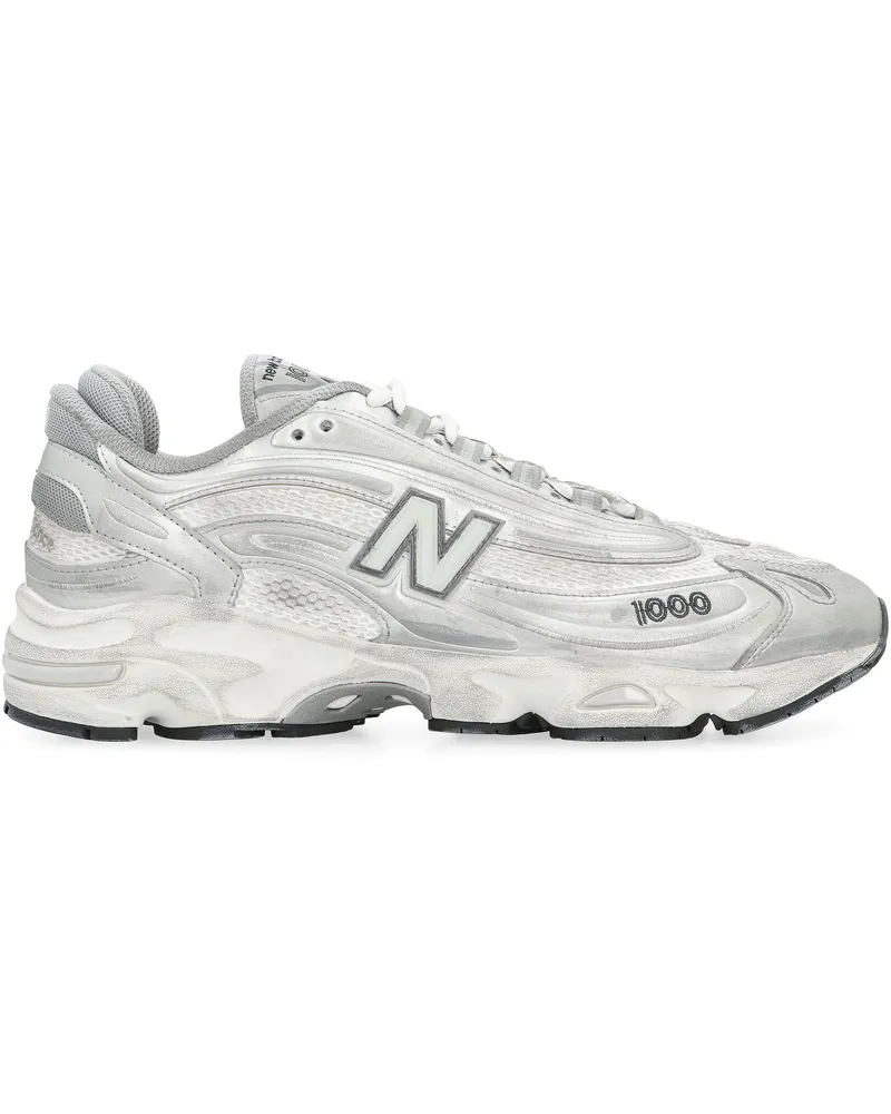 New Balance White Leather Trainers Sneakers — White White
