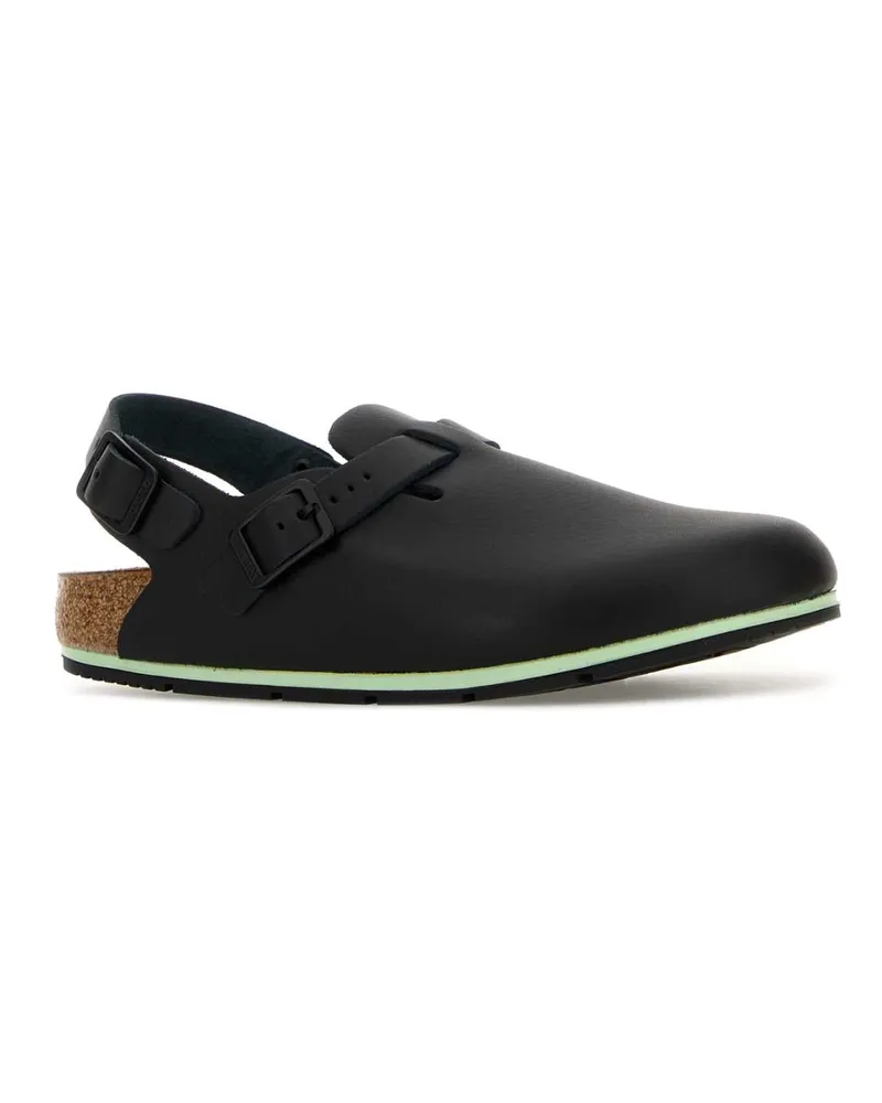 Birkenstock Unisex Black Leather Tokyo Slippers Tokio Pro Black, Flat Shoes Black