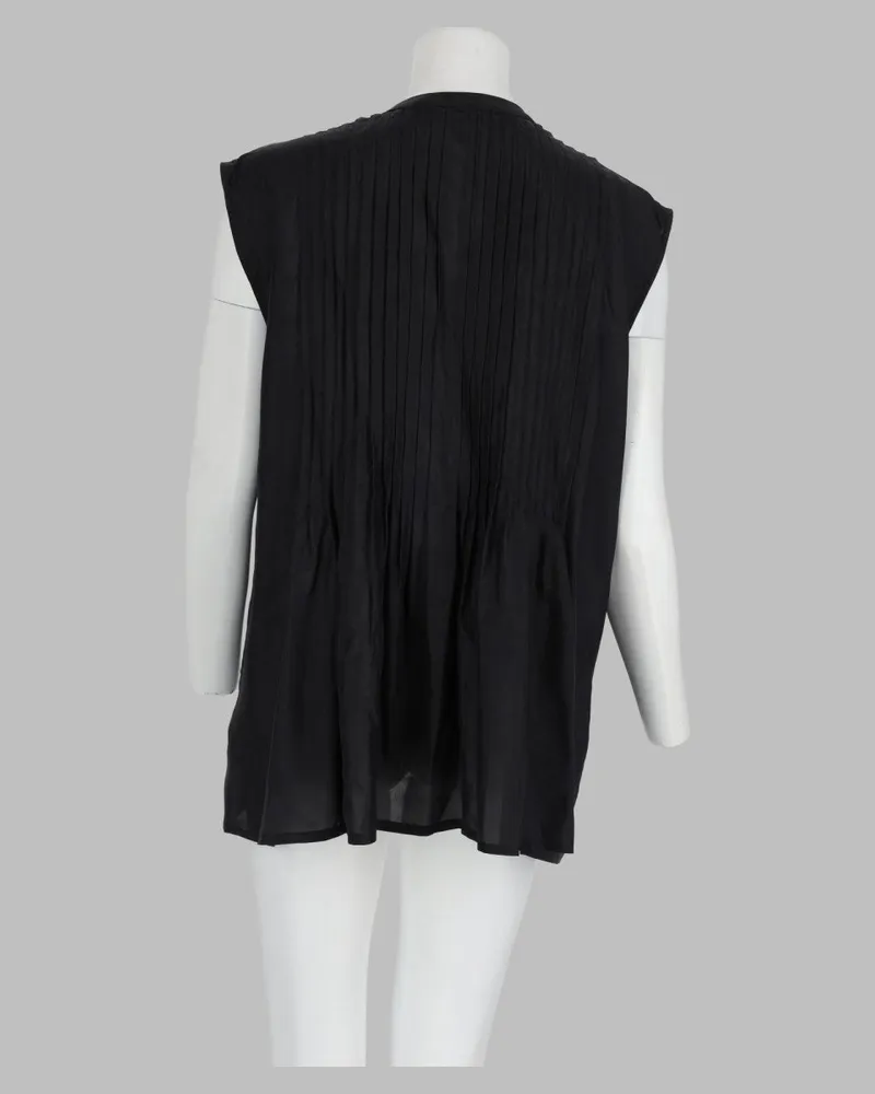P.A.R.O.S.H. Pleated Silk Blouse — Black Black
