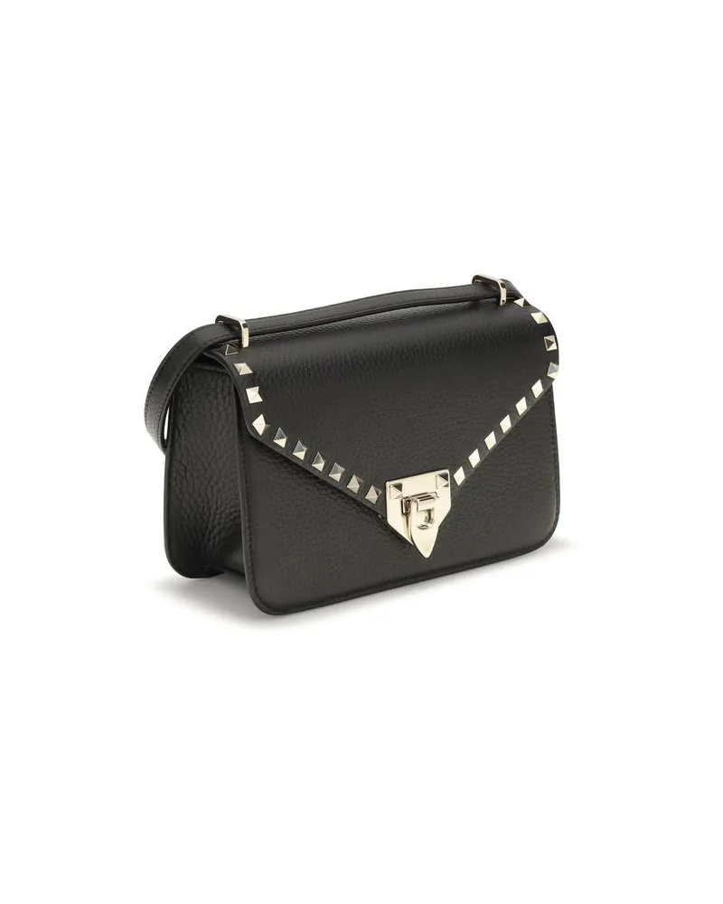 Valentino Garavani Women's Black Calf Leather Bos Taurus Shoulder Bag Black