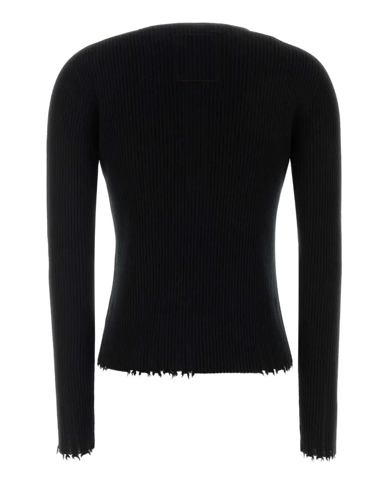 Uma Wang Women's Black Cashmere Henley Sweater Exterior: Maglie Black