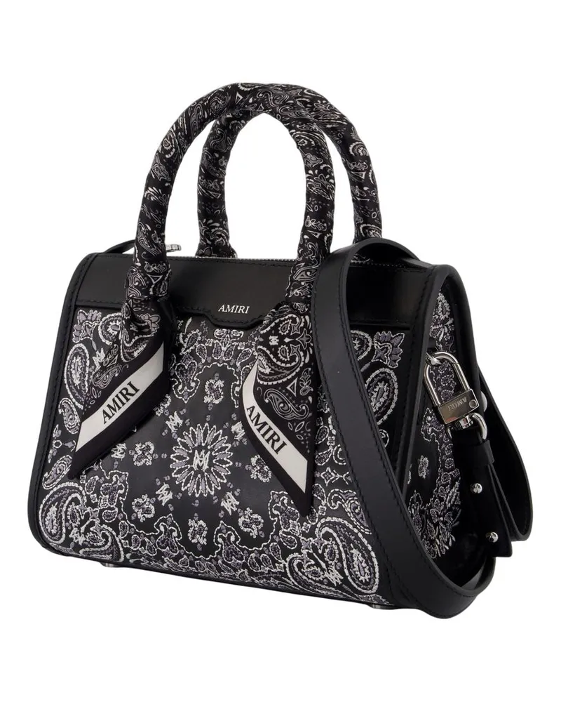 Amiri Women's Bandana Micro Triangle Purse -  Leather Black Calfskin Bags Handbags-Purses Black