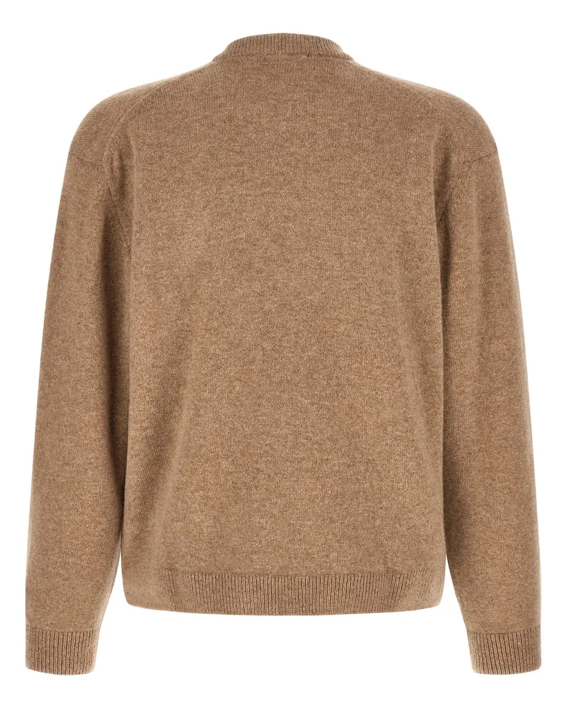 Kitsuné Fox Head Logo Wool Sweater — Beige Beige