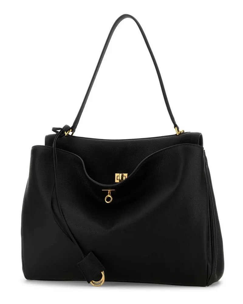 Balenciaga Women's Black Leather Large Rodeo Handbag Borse A Mano Black