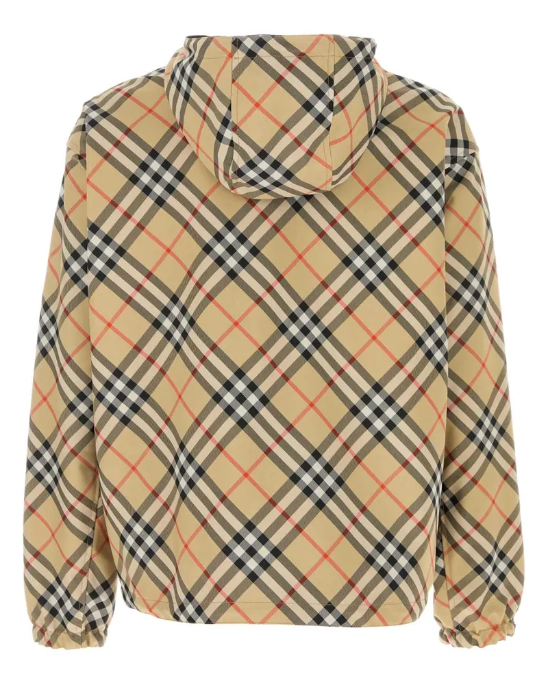 Burberry Men's Embroidered Polyester Reversible Jacket Sandipcheck Giubbini Beige