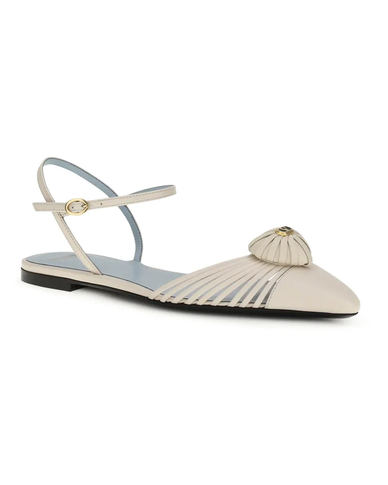 Valentino Garavani Women's Coeur Royal Sandals Ren Ballerinas Flat Shoes Beige