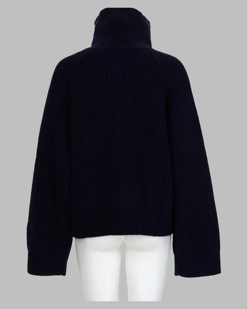 Ganni Ribbed Wool Sweater — Blue Blue