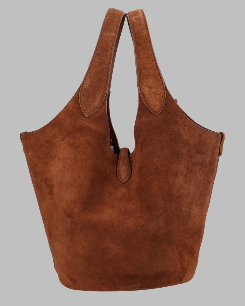 Ralph Lauren Women's Handbag Play Suede Brown Leather Handbags Hand Bags Brown