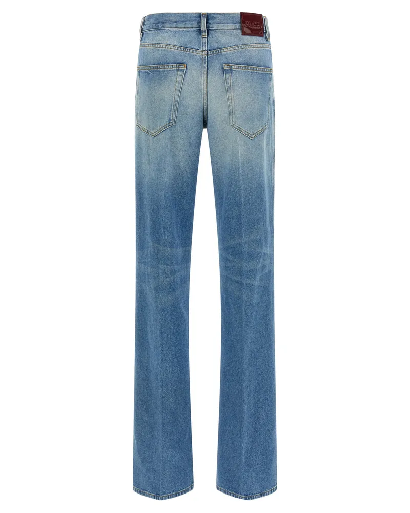 Gucci Stone-Washed Denim Jeans — Blue Blue