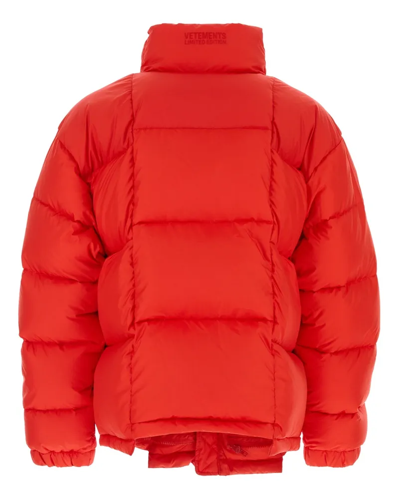 VETEMENTS Men's Cut-Up Puffer Jacket Red Polyimide Giubbini Red